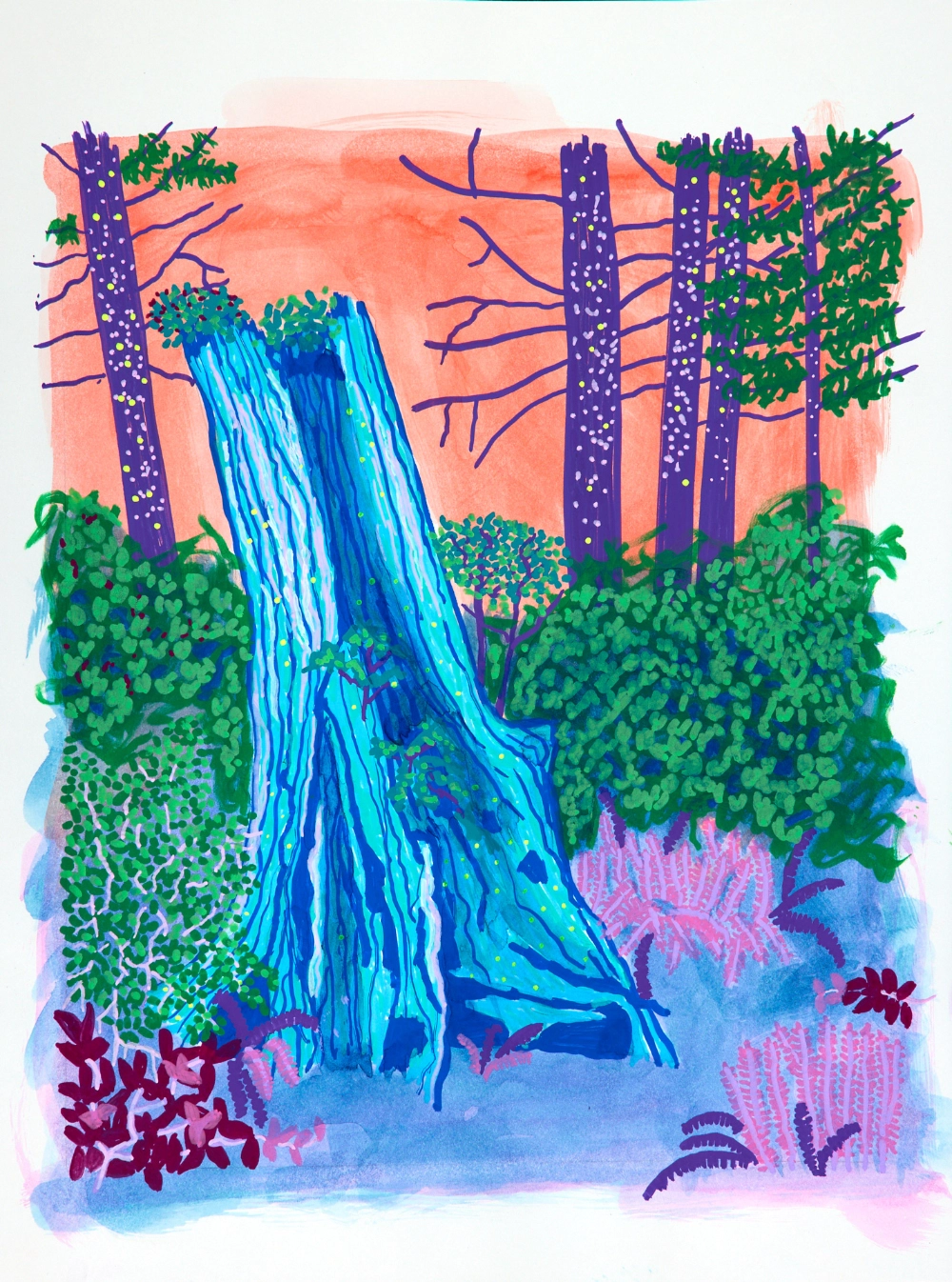 landscape drawing by Holly Truchan using Posca Paint pens